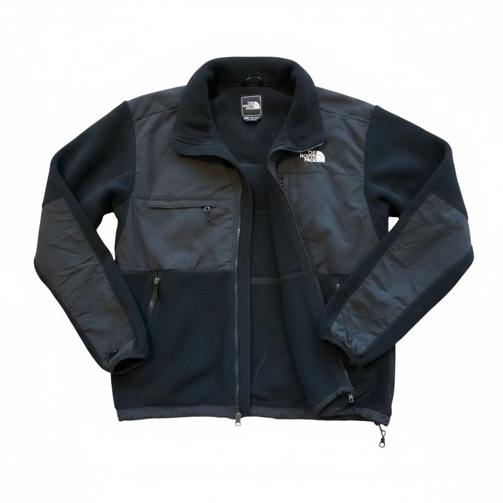 The North Face Denali Fleece Jacket Mens Medium Black Full‎ Zip Polartec Coat